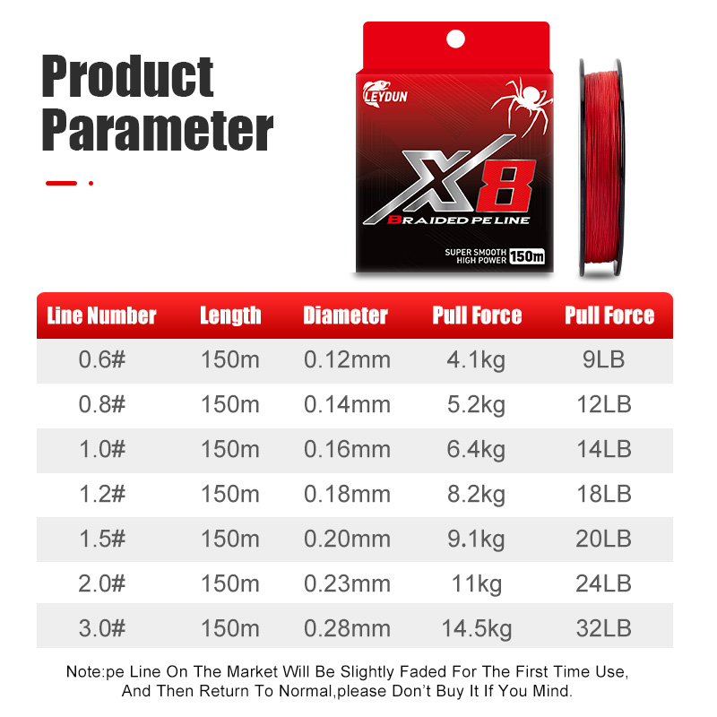 LEYDUN Not-Fading Red Fishing  - Ice Fishing Line 评论和价格